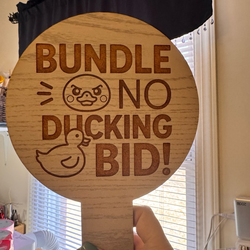 Customized Handmade Wood “Bundle No Bid” signs approx BOTH SIDES ENGRAVED - Picture 15 of 16